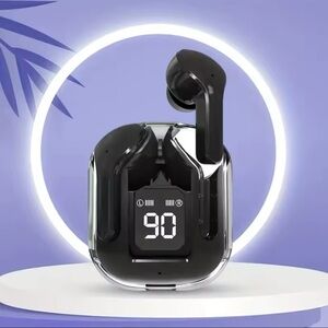 Black Wireless Earbuds with LED Display